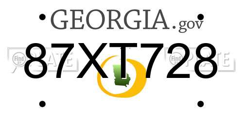 87XT728 Georgia License Plate