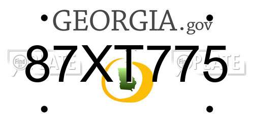 87XT775 Georgia License Plate