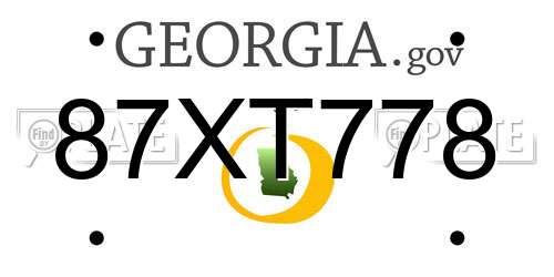 87XT778 Georgia License Plate