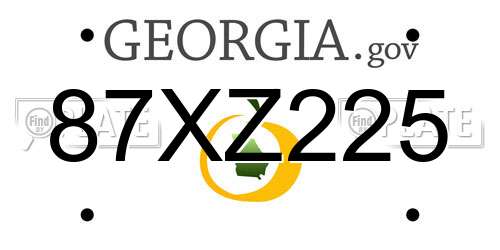 87XZ225 Georgia License Plate