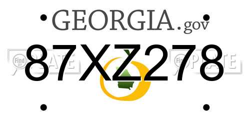 87XZ278 Georgia License Plate