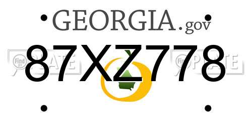87XZ778 Georgia License Plate