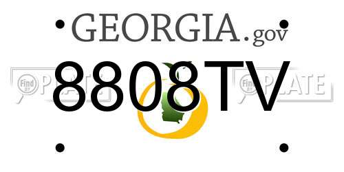 8808TV Georgia License Plate