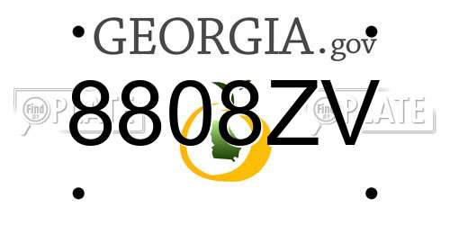 8808ZV Georgia License Plate
