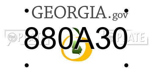 880A30 Georgia License Plate
