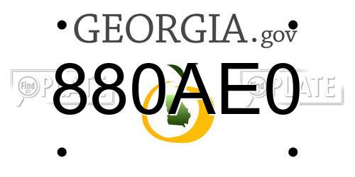 880AE0 Georgia License Plate