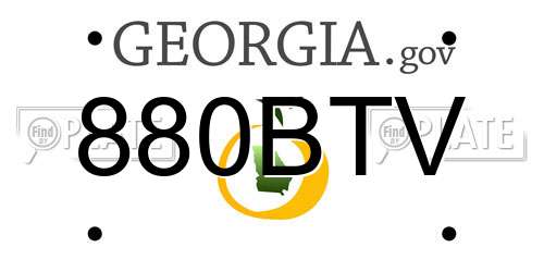880BTV Georgia License Plate