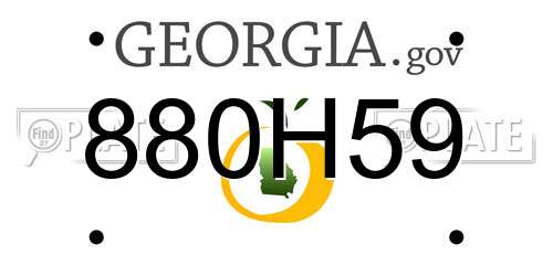 880H59 Georgia License Plate