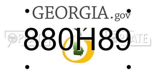 880H89 Georgia License Plate
