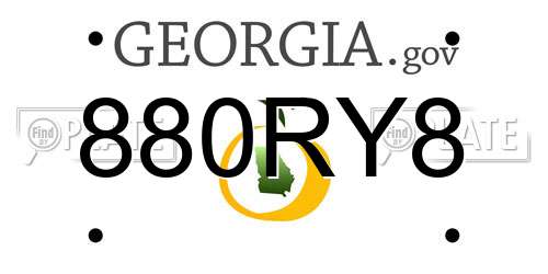 880RY8 Georgia License Plate