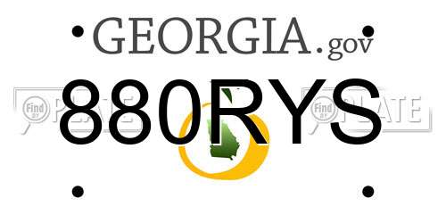 880RYS Georgia License Plate