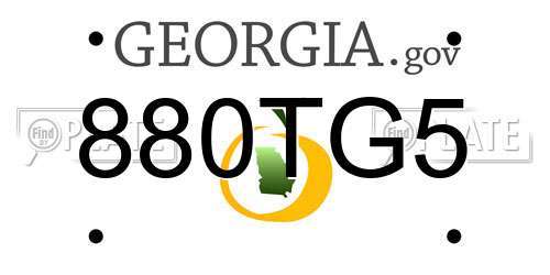 880TG5 Georgia License Plate