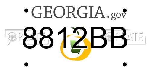 8812BB Georgia License Plate