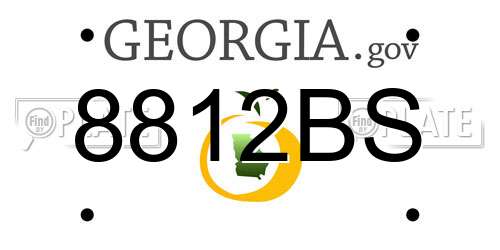 8812BS Georgia License Plate