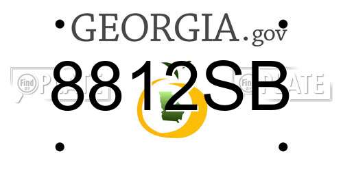 8812SB Georgia License Plate