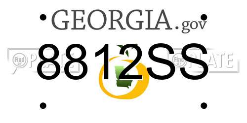 8812SS Georgia License Plate