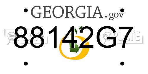 88142G7 Georgia License Plate