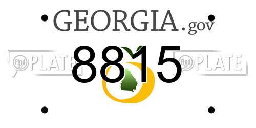 8815 Georgia License Plate