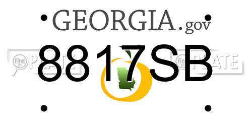 8817SB Georgia License Plate