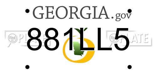 881LL5 Georgia License Plate