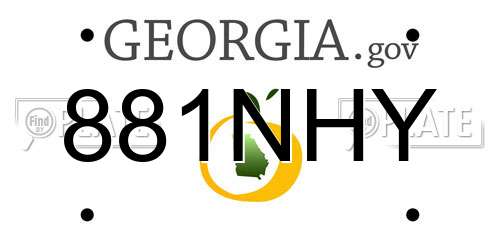 881NHY Georgia License Plate