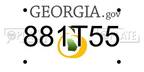 881T55 Georgia License Plate