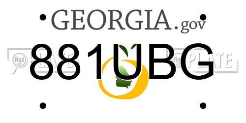 881UBG Georgia License Plate