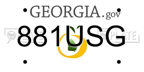 881USG Georgia License Plate