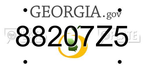 88207Z5 Georgia License Plate