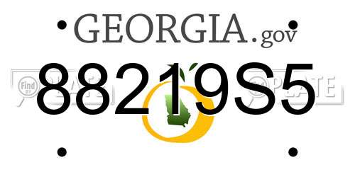 88219S5 Georgia License Plate