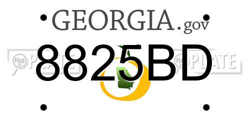 8825BD Georgia License Plate
