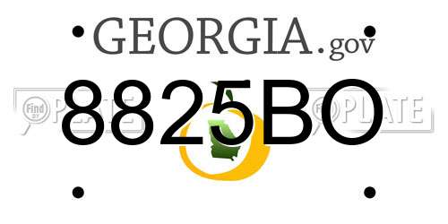 8825BO Georgia License Plate