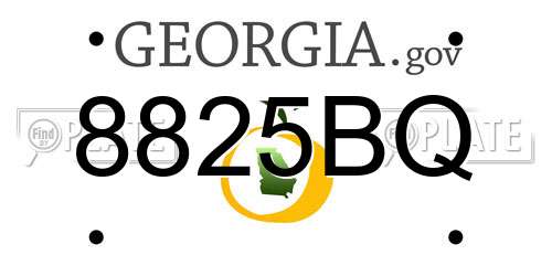 8825BQ Georgia License Plate