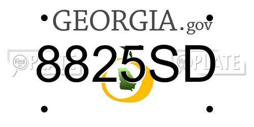 8825SD Georgia License Plate