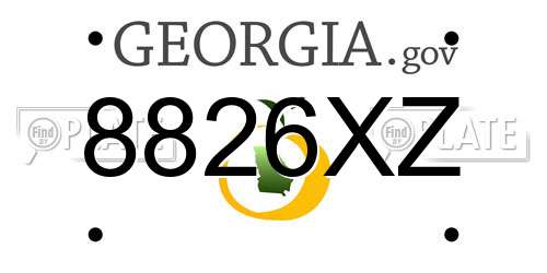 8826XZ Georgia License Plate