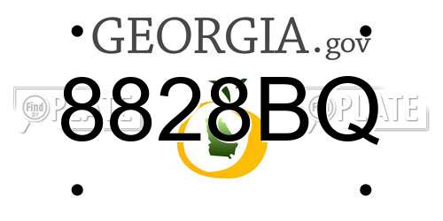 8828BQ Georgia License Plate