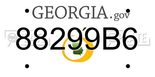 88299B6 Georgia License Plate