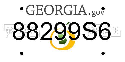 88299S6 Georgia License Plate