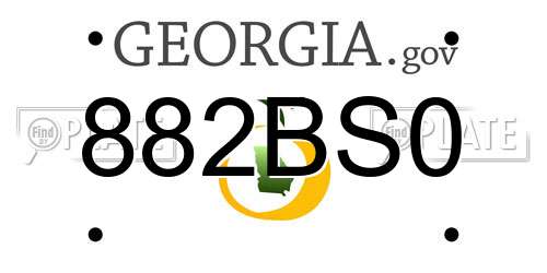 882BS0 Georgia License Plate