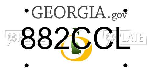 882CCL Georgia License Plate