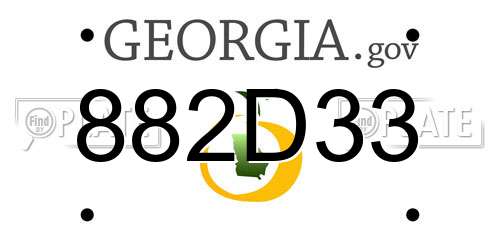 882D33 Georgia License Plate