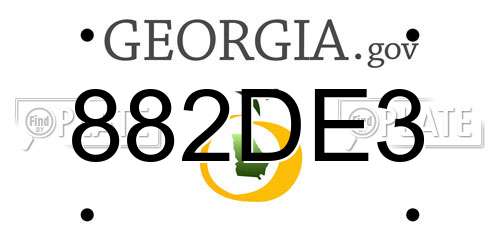 882DE3 Georgia License Plate