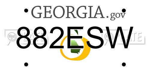 882ESW Georgia License Plate