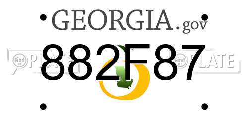 882F87 Georgia License Plate