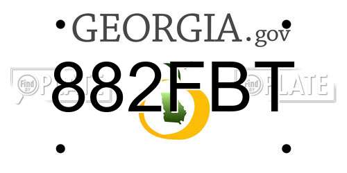 882FBT Georgia License Plate