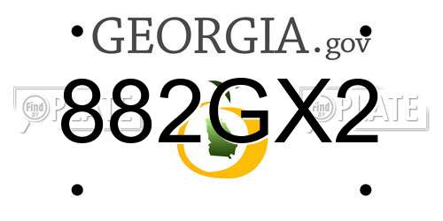 882GX2 Georgia License Plate