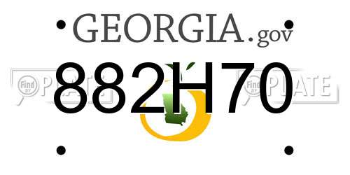 882H70 Georgia License Plate
