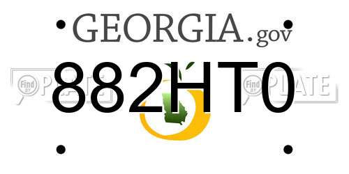 882HT0 Georgia License Plate