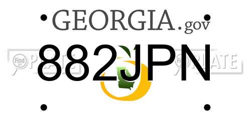 882JPN Georgia License Plate