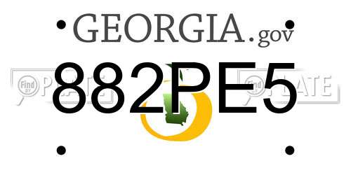 882PE5 Georgia License Plate